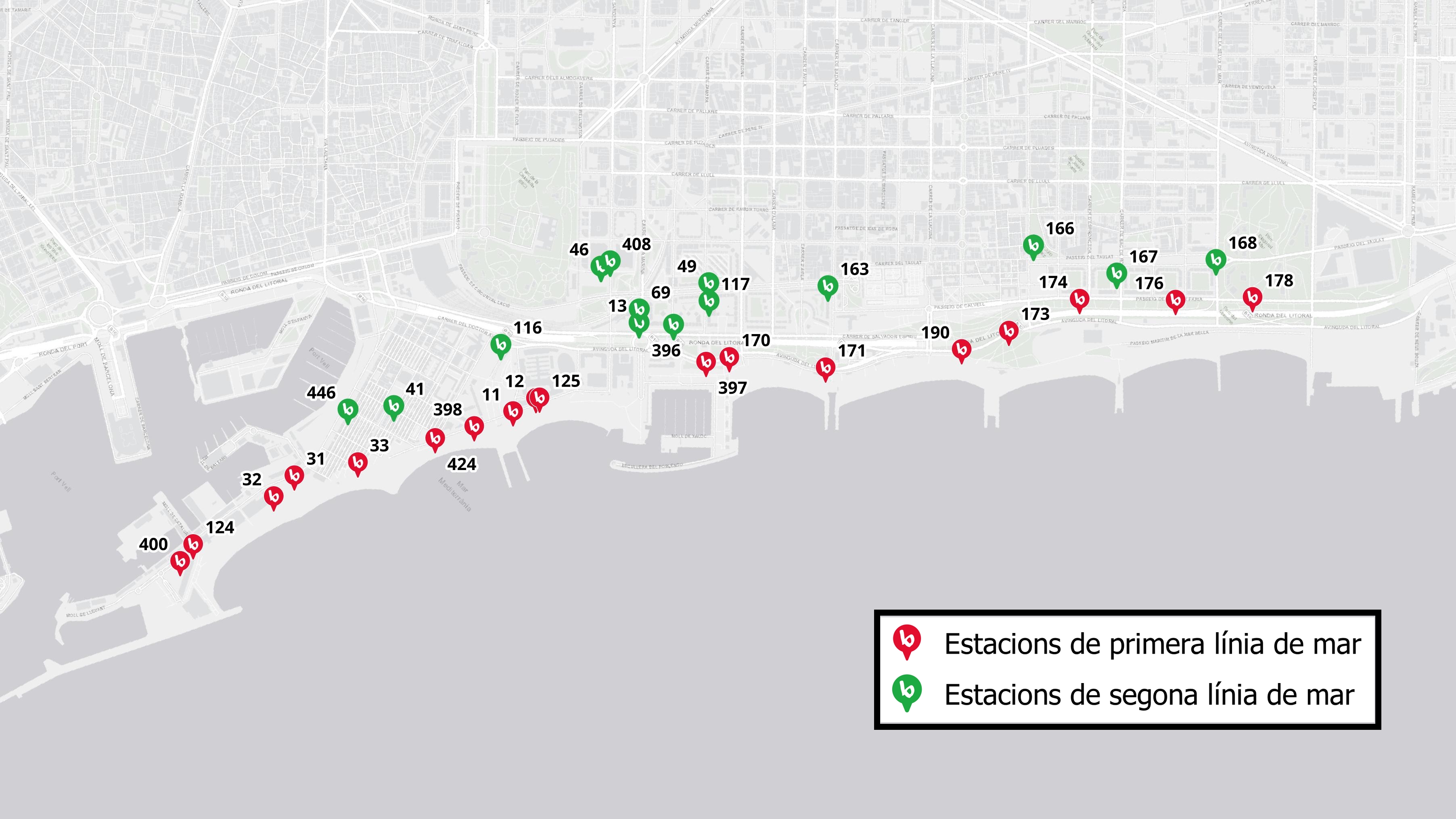 Pla platges - Estacions reforçades a 1ra i 2na línia de mar